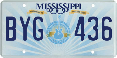MS license plate BYG436