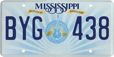 MS license plate BYG438