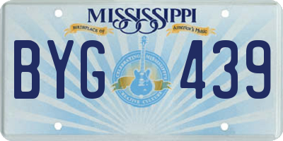 MS license plate BYG439