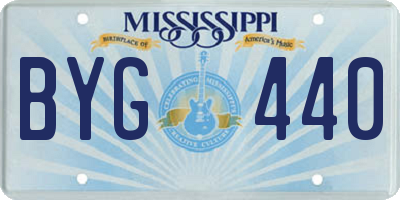 MS license plate BYG440