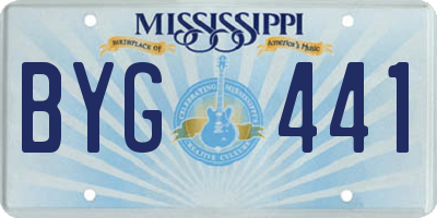 MS license plate BYG441