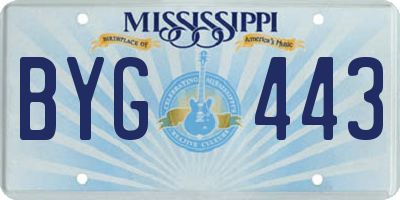 MS license plate BYG443