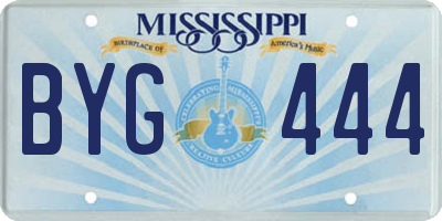 MS license plate BYG444