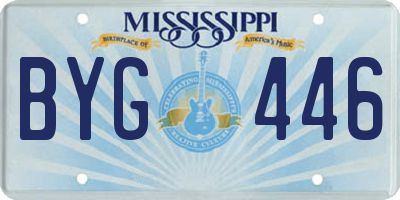 MS license plate BYG446