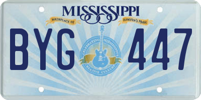 MS license plate BYG447