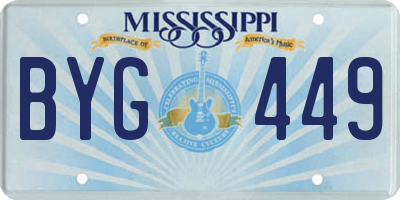 MS license plate BYG449
