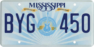 MS license plate BYG450