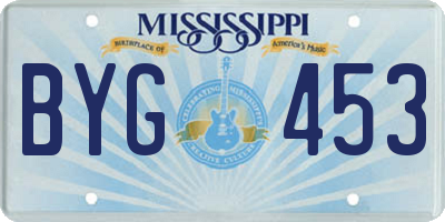 MS license plate BYG453