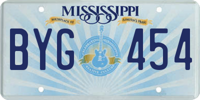 MS license plate BYG454