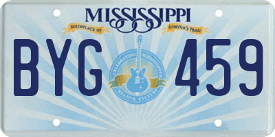 MS license plate BYG459