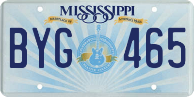 MS license plate BYG465