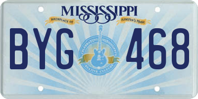 MS license plate BYG468