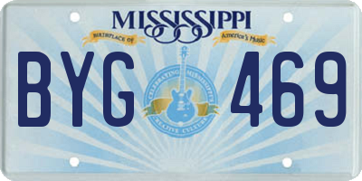 MS license plate BYG469