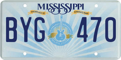MS license plate BYG470