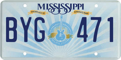 MS license plate BYG471