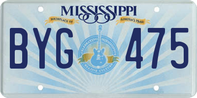 MS license plate BYG475