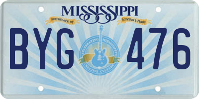 MS license plate BYG476