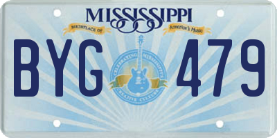 MS license plate BYG479