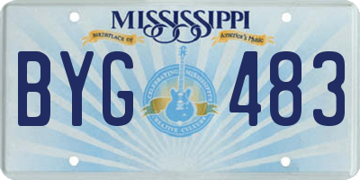 MS license plate BYG483