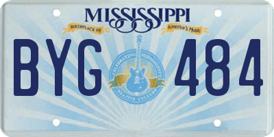 MS license plate BYG484