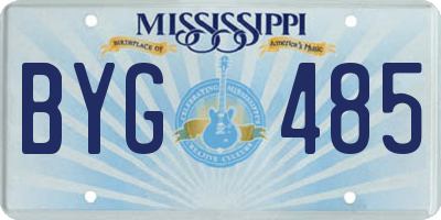 MS license plate BYG485