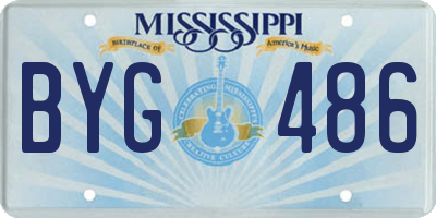 MS license plate BYG486