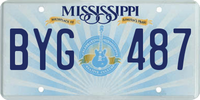 MS license plate BYG487