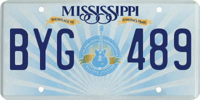 MS license plate BYG489