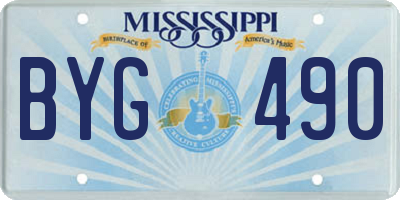 MS license plate BYG490