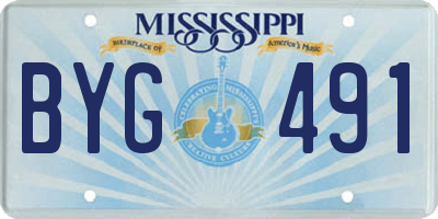 MS license plate BYG491