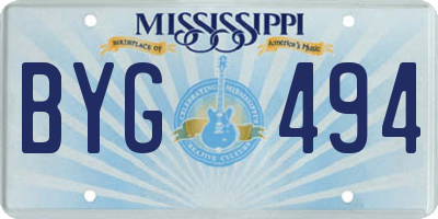 MS license plate BYG494