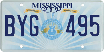 MS license plate BYG495
