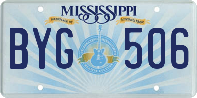 MS license plate BYG506
