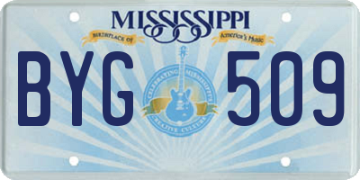 MS license plate BYG509