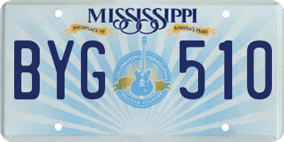 MS license plate BYG510