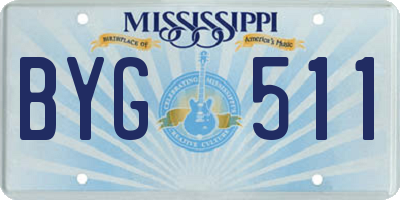 MS license plate BYG511