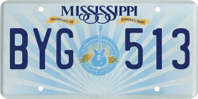 MS license plate BYG513