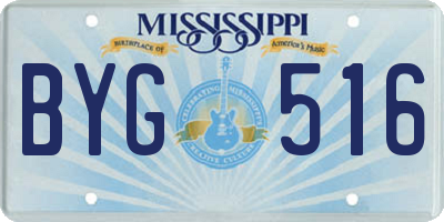 MS license plate BYG516