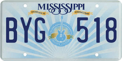 MS license plate BYG518