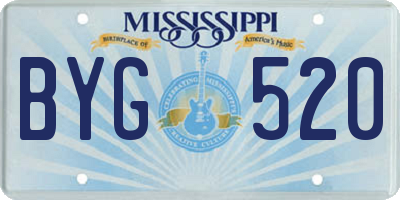 MS license plate BYG520