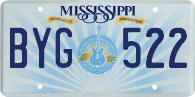 MS license plate BYG522