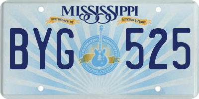 MS license plate BYG525