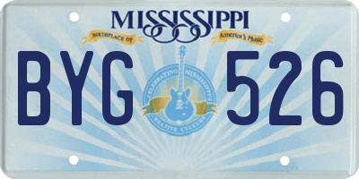 MS license plate BYG526