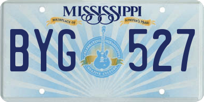 MS license plate BYG527