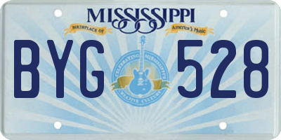 MS license plate BYG528