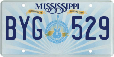 MS license plate BYG529