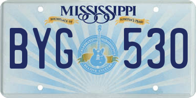 MS license plate BYG530