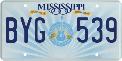 MS license plate BYG539