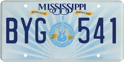 MS license plate BYG541