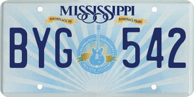 MS license plate BYG542
